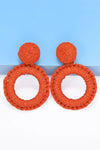 Round Shape Raffia Grass Dangle Earrings Earrings - Tophatter Daily Deals