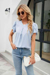 Petal Sleeve V-Neck Top Blouses - Tophatter Daily Deals