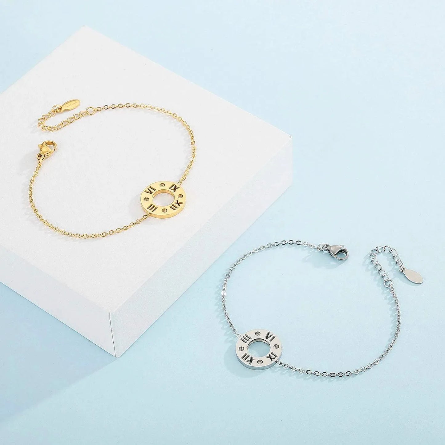 Stainless Steel Pierced Rhinestone Bracelet Bracelets - Tophatter Daily Deals