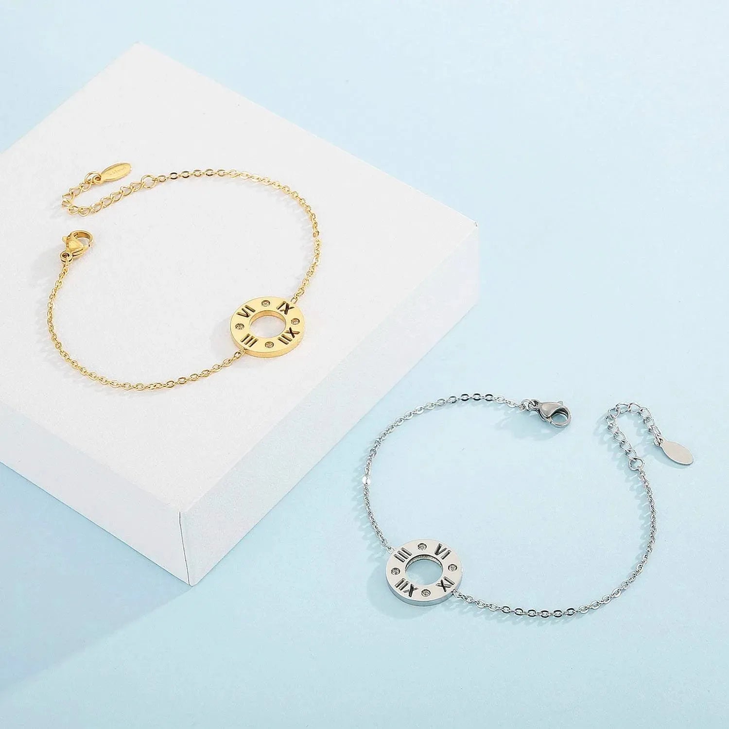 Stainless Steel Pierced Rhinestone Bracelet Bracelets - Tophatter Daily Deals