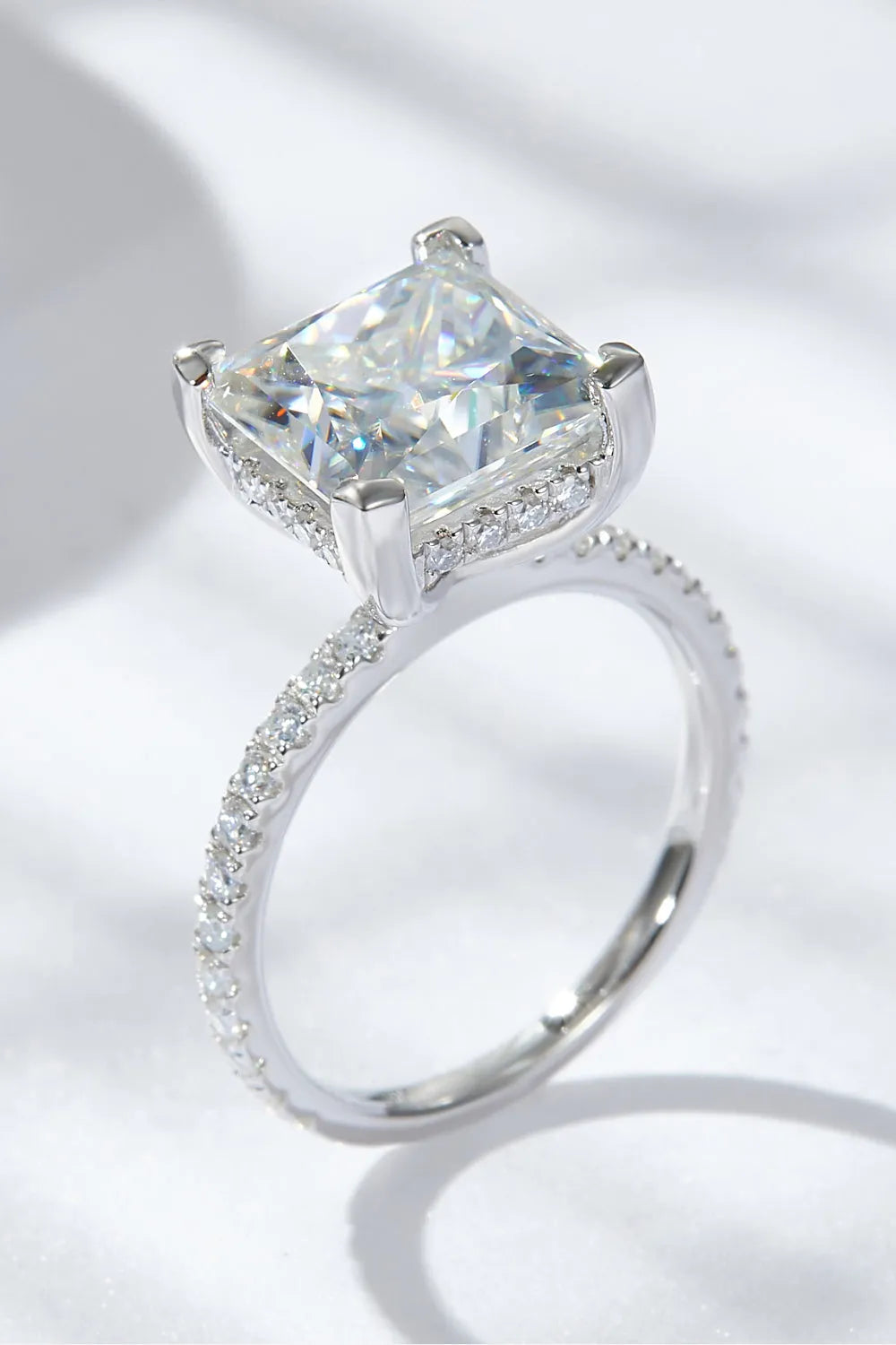 5.52 Carat Moissanite Side Stone Ring Moissanite - Tophatter Daily Deals