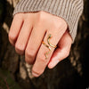 Snake Shape 18K Gold-Plated Bypass Ring Rings - Tophatter Daily Deals