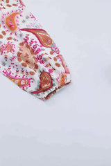 Round Neck Printed Dropped Shoulder Blouse Blouses - Tophatter Daily Deals