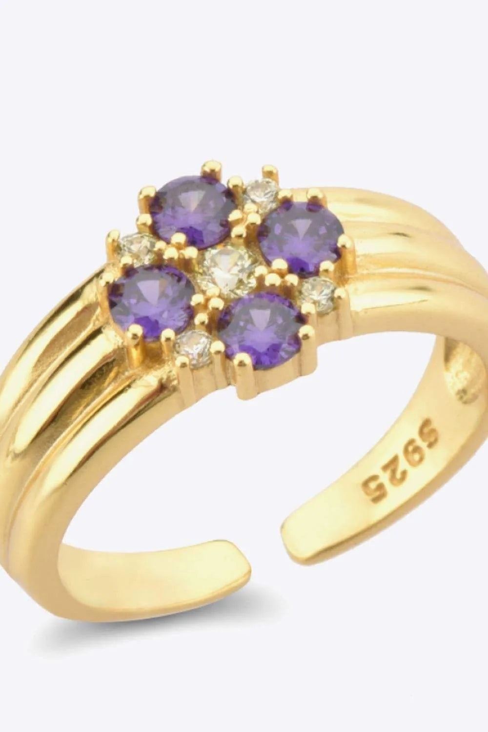 Zircon 925 Sterling Silver Open Ring Rings - Tophatter Daily Deals
