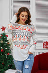 Geometric Round Neck Long Sleeve T-Shirt Women's T-Shirts - Tophatter Daily Deals