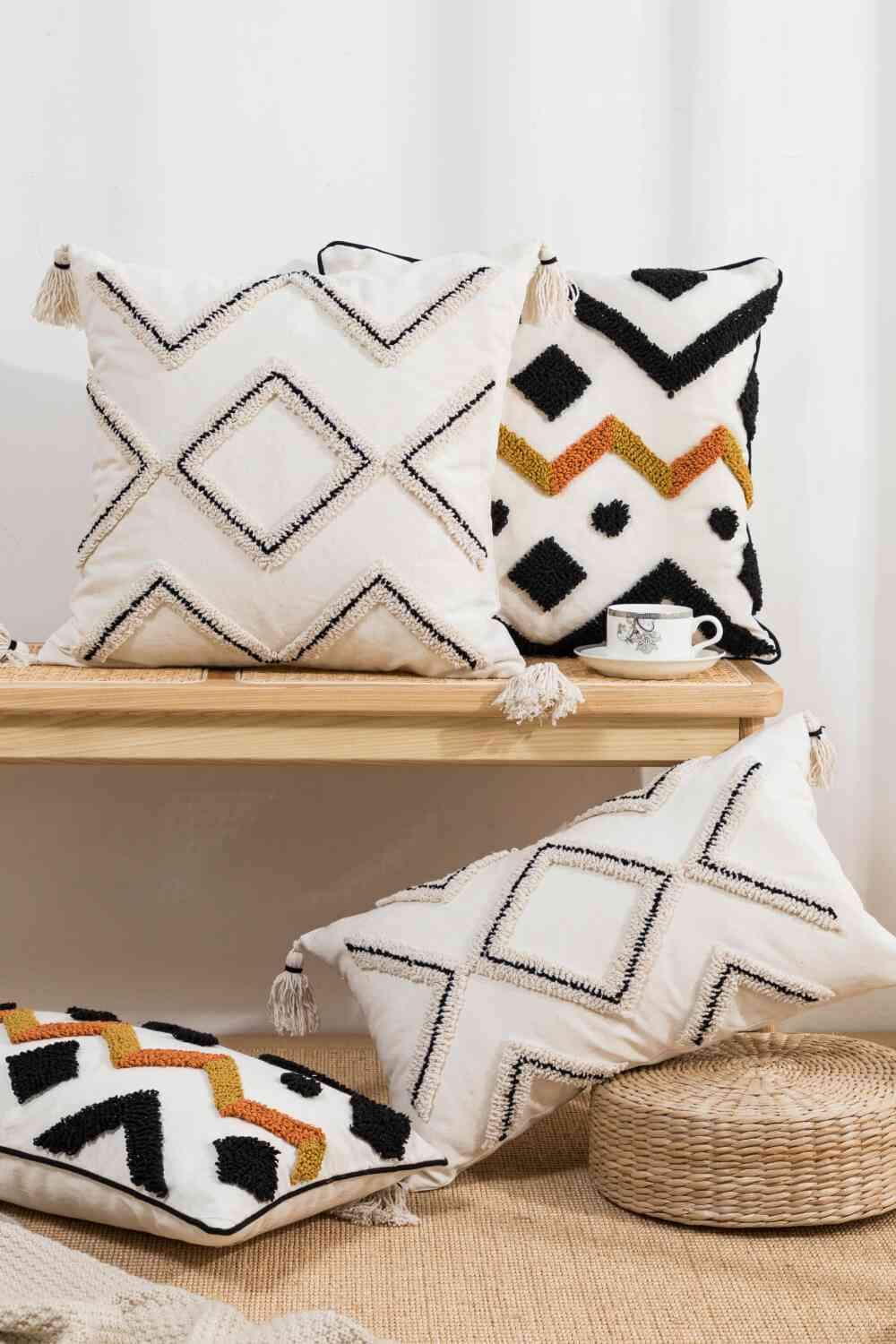 Geometric Embroidered Decorative Throw Pillow Case Decorative Pillowcases - Tophatter Daily Deals