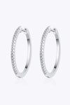 Rhodium-Plated Moissanite Hoop Earrings Moissanite - Tophatter Daily Deals