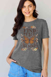 Simply Love Full Size FIND PEACE BE KIND Graphic Cotton T-Shirt Women's T-Shirts - Tophatter Daily Deals