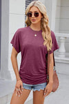 Round Neck Flutter Sleeve T-Shirt Women's T-Shirts - Tophatter Daily Deals