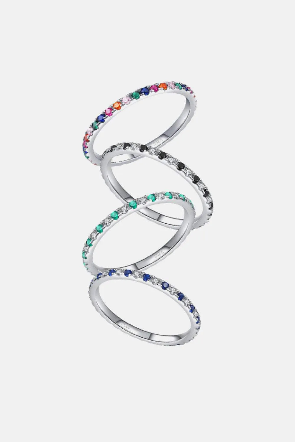 925 Sterling Silver Cubic Zirconia Ring Rings - Tophatter Daily Deals