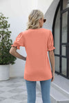 Square Neck Flounce Sleeve Top Blouses - Tophatter Daily Deals