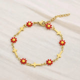 Flower & Cross Stainless Steel Bracelet Bracelets - Tophatter Daily Deals