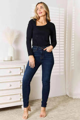 Basic Bae Asymmetrical Neck Long Sleeve Top Blouses - Tophatter Daily Deals