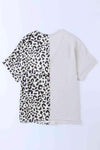 Leopard Color Block V-Neck Blouse Blouses - Tophatter Daily Deals