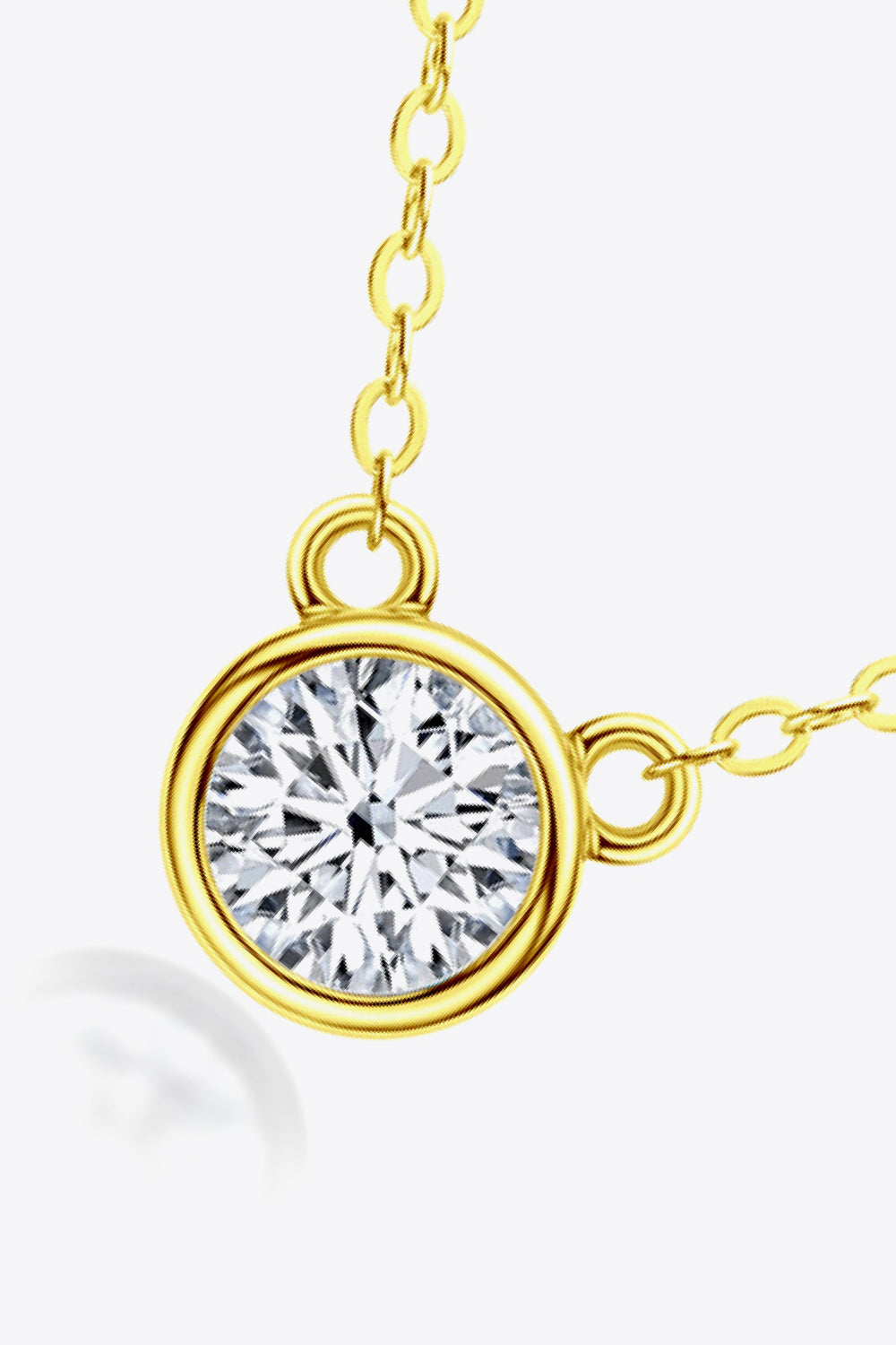 925 Sterling Silver 1 Carat Moissanite Round Pendant Necklace Moissanite - Tophatter Daily Deals