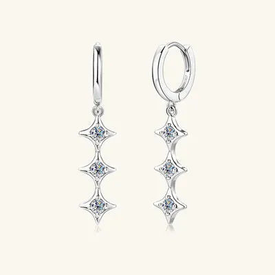 Moissanite 925 Sterling Silver Geometric Shape Earrings Moissanite - Tophatter Daily Deals