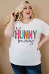 Plus Size HUNNY BUNNY Graphic Striped Tee Women's T-Shirts - Tophatter Daily Deals