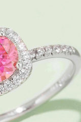 Adored 1 Carat Moissanite 925 Sterling Silver Halo Ring Moissanite - Tophatter Daily Deals