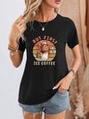 BUT FIRST ICE COFFEE Round Neck T-Shirt Black Women's T-Shirts - Tophatter Daily Deals