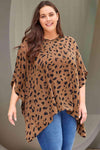 Plus Size Animal Print Handkerchief Hem Blouse Leopard 2X Blouses - Tophatter Daily Deals