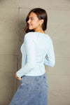 Double Take Mineral Wash Exposed Seam Long Sleeve Top Women's T-Shirts - Tophatter Daily Deals