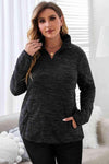 Plus Size Heathered Quarter Zip Pullover Women's T-Shirts - Tophatter Daily Deals