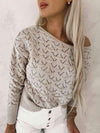 Openwork Plain Pullover Sweater Blouses - Tophatter Daily Deals