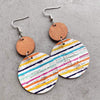 Round Shape Wooden Dangle Earrings Style A One Size Earrings - Tophatter Daily Deals