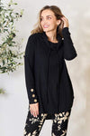 Jade By Jane Full Size Drawstring Cowl Neck Long Sleeve Blouse Black Blouses - Tophatter Daily Deals