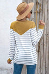 Striped Round Neck Long Sleeve T-Shirt Women's T-Shirts - Tophatter Daily Deals