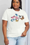 Simply Love Full Size Butterfly Graphic Cotton Tee Women's T-Shirts - Tophatter Daily Deals