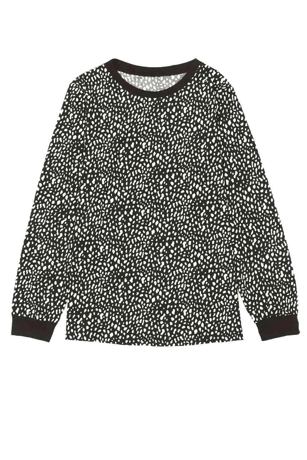 Full Size Printed Round Neck Long Sleeve T-Shirt Women's T-Shirts - Tophatter Daily Deals