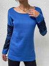 Printed Drop Shoulder Tunic Top Cobalt Blue Women's T-Shirts - Tophatter Daily Deals