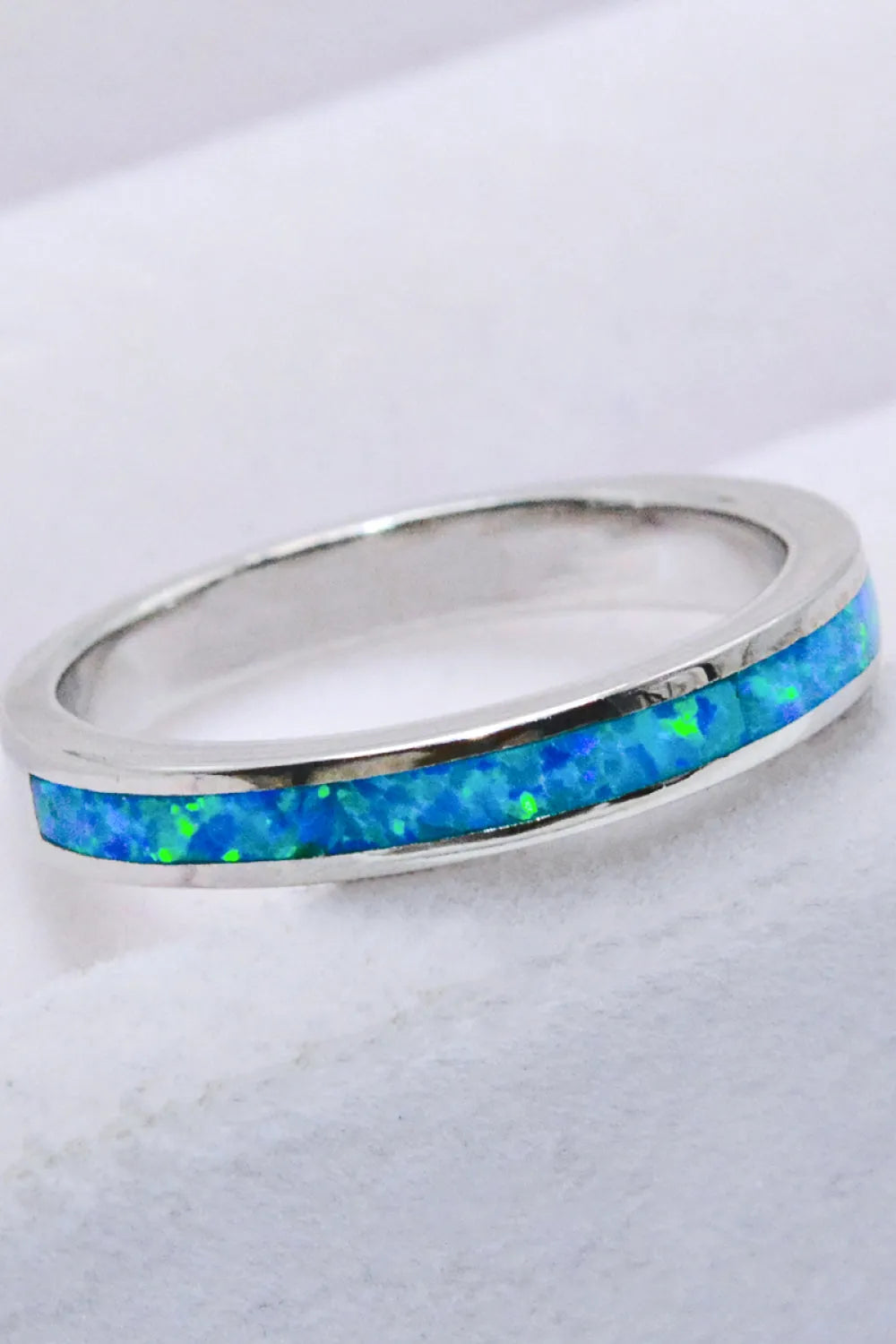 925 Sterling Silver Opal Ring in Sky Blue Opal - Tophatter Daily Deals