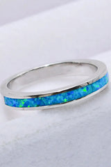 925 Sterling Silver Opal Ring in Sky Blue Opal - Tophatter Daily Deals