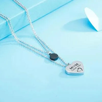 Stainless Steel Double-Layered Heart Pendant Necklace Necklaces - Tophatter Daily Deals