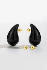 Big Size Water Drop Brass Earrings Black One Size Earrings - Tophatter Daily Deals