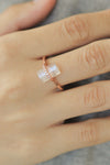 Natural Moonstone Platinum-Plated Ring Rose Gold Moonstone - Tophatter Daily Deals