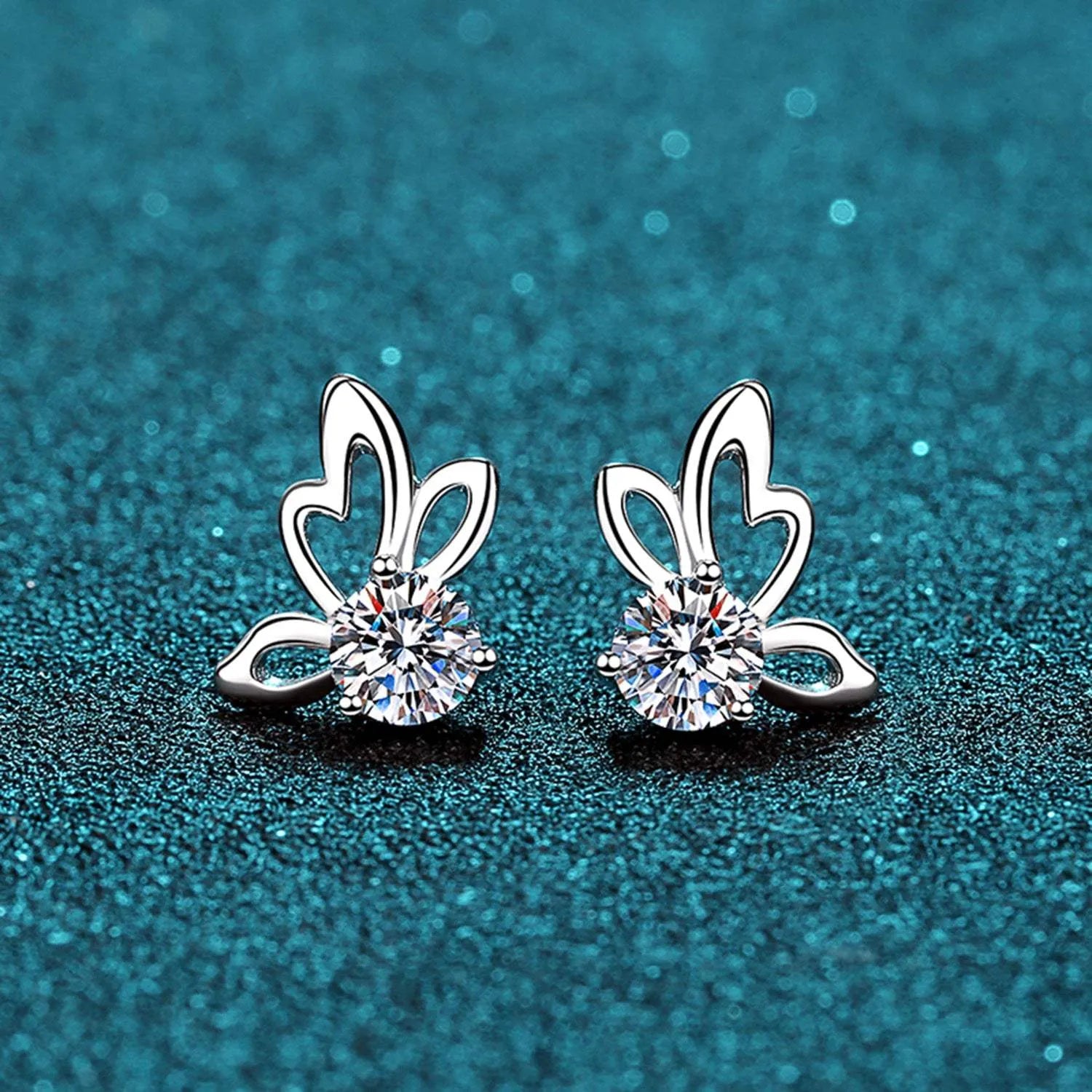 1 Carat Moissanite Butterfly Shape Earrings Moissanite - Tophatter Daily Deals