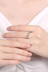 Moissanite 925 Sterling Silver Half-Eternity Ring Moissanite - Tophatter Daily Deals