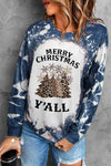 MERRY CHRISTMAS Y'ALL Graphic T-Shirt French Blue Women's T-Shirts - Tophatter Daily Deals