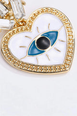 Evil Eye Heart-Shaped Drop Earrings Earrings - Tophatter Daily Deals