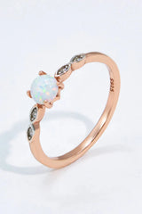 Opal Contrast Platinum-Plated Ring Opal - Tophatter Daily Deals