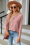 V-Neck Long Sleeve Blouse Dusty Pink Blouses - Tophatter Daily Deals