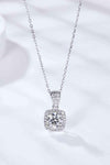 1 Carat Moissanite Square Pendant Necklace Silver One Size Moissanite - Tophatter Daily Deals