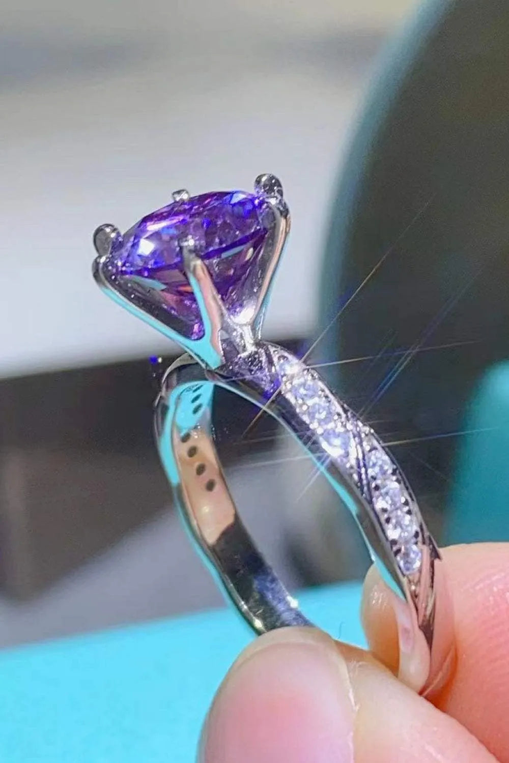 Nice To Meet You 2 Carat Moissanite 925 Sterling Silver Ring Moissanite - Tophatter Daily Deals