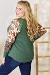 Hailey & Co Full Size Waffle-Knit Leopard Blouse Blouses - Tophatter Daily Deals