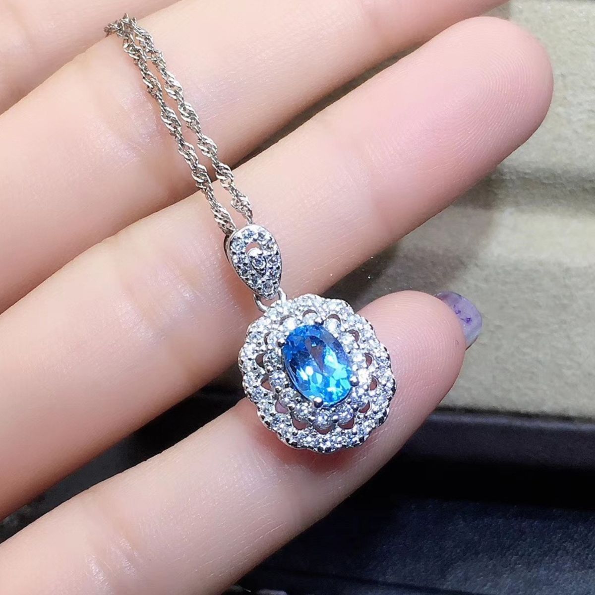 Silver-Plated Zircon Pendant Necklace Silver One Size Necklaces - Tophatter Daily Deals