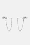 Inlaid Zircon Long Chain Stud Earrings Silver One Size Earrings - Tophatter Daily Deals