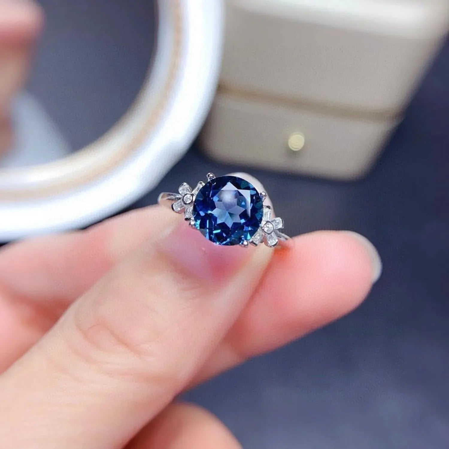 Silver-Plated Artificial Gemstone Ring Silver One Size Rings - Tophatter Daily Deals
